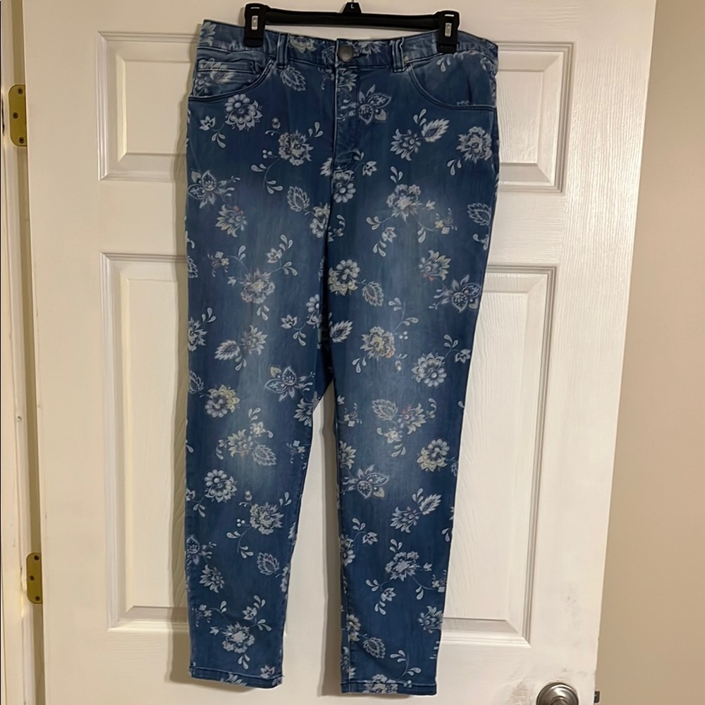 Floral Blue Women's Jeans